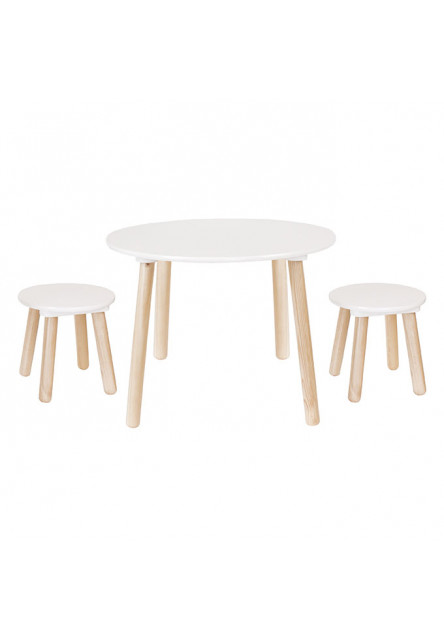 Stôl a 2 stoličky biely JaBaDaBaDo