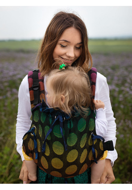 Rastúce ergonomické nosítko Multi Soft Dots Rainbow Grey 100% bavlna, žakár