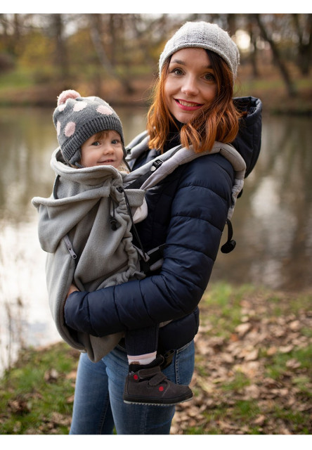 Zatepľovacie vrecko na nosítko fleece Šedá šedá Kinder Hop