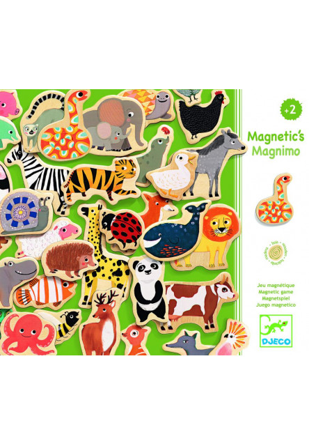 Magnimo: Drevené magnetky, 36 ks (magnetická hra) DJECO