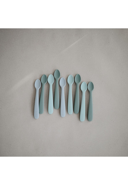 Dvojbalenie silikónových lyžičiek mushie - cambridge blue/ shifting sand