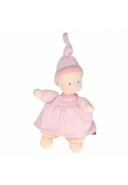 Mini bábika miláčik - 15cm (kvietkovaná ružova čiapka)