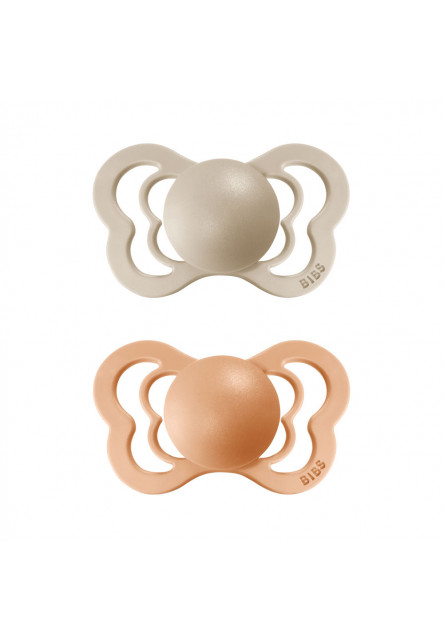 Couture ortodontické cumlíky zo silikónu 2ks - veľkosť 1 (Vanilla / Peach)