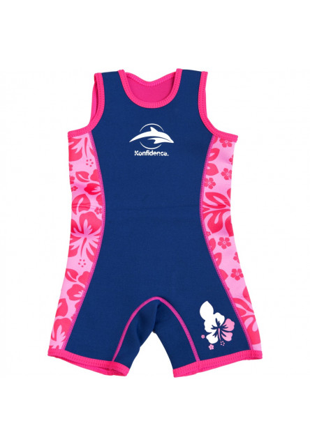 Warma Wetsuit Neoprénový oblek Navy pink Hibiscus 2-3r