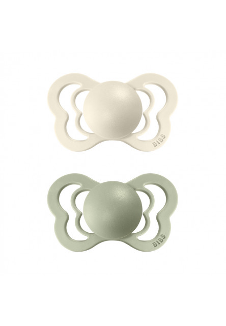 Couture ortodontické cumlíky zo silikónu 2ks - veľkosť 1 (Ivory / Sage)