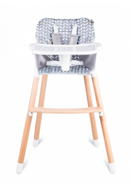 Detská jedálenská rastúca stolička barva: šedá, barevný vzor Elis design