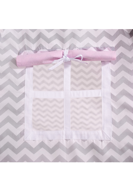 Teepee stan set Cik Cak sivo-ružový variant: luxury