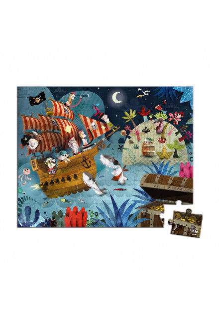 Detské puzzle Lovci pokladov v kufríku 36 ks