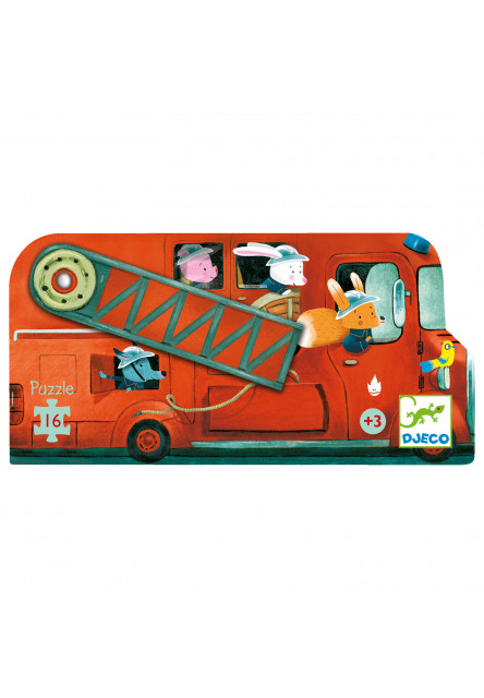 Siluetové puzzle: Požiarnické auto
