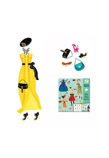 Odnímateľné samolepky+Papierové bábiky: Impozantná móda na obliekanie