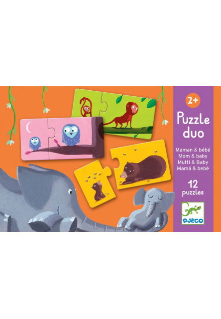 Puzzle duo: Mama a bábätko - 12ks DJECO