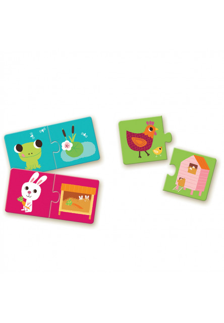 Puzzle duo: Kde žijú zvieratká - 10ks