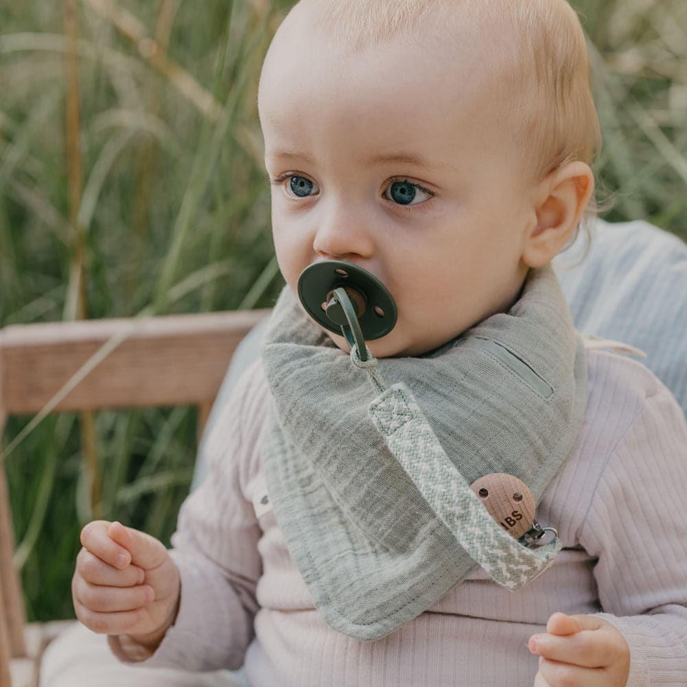 Chaîne De Sucette Bibs Paci Braid - Tresse En Coton Bio, Blush/ivoire - Pour Bébé 0-36 Mois