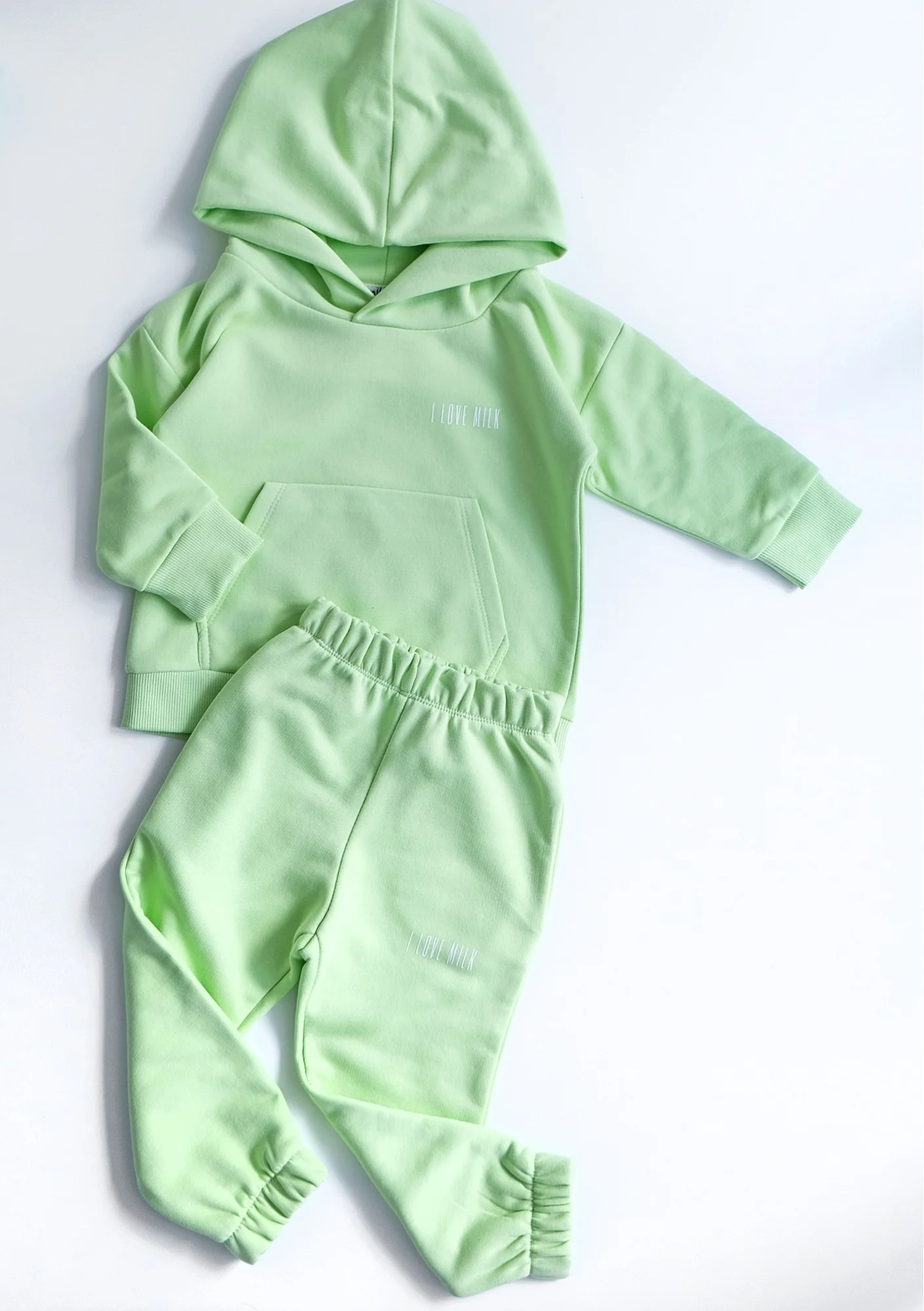 I love milk Pure - Kids hoodie Lime Green